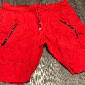 Red and black Armani exchange shorts